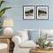 Stupell Industries Mountain Town by Sea 2pc Framed Print Under Glass Set, design by Grace Popp